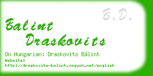 balint draskovits business card